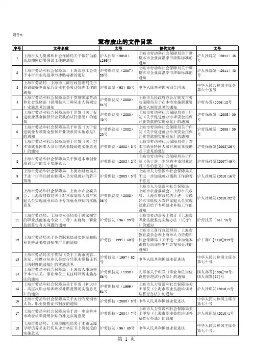 宣布废止的文件目录xls