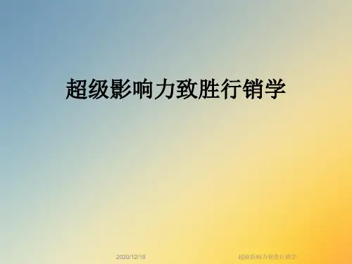 超级影响力致胜行销学