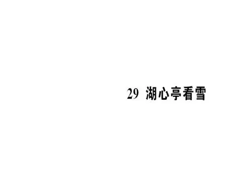 《湖心亭看雪》练习题
