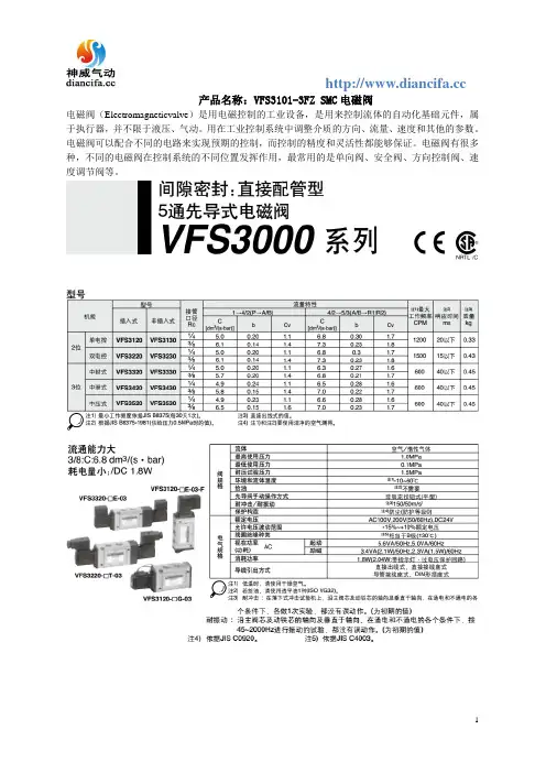 VFS3101-3FZ SMC电磁阀