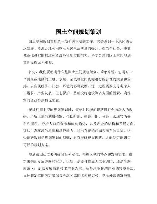 国土空间规划策划