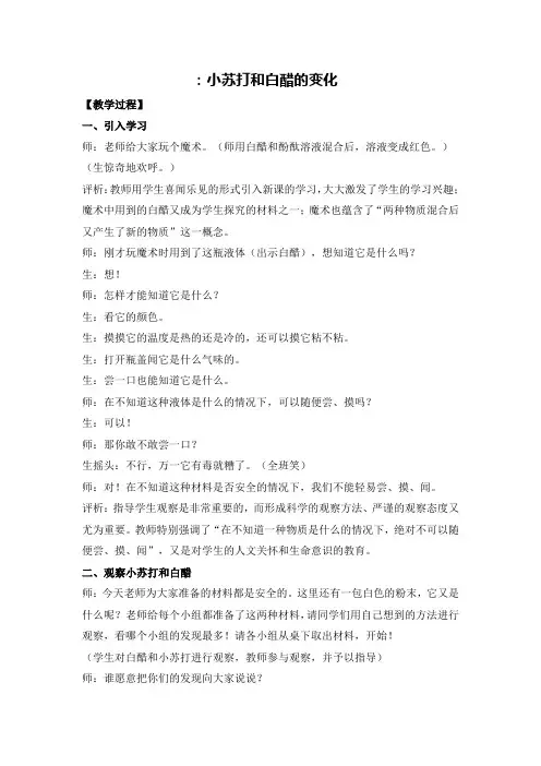 小苏打和白醋的变化 2