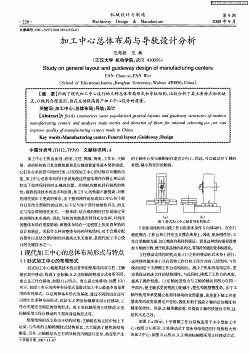 加工中心总体布局与导轨设计分析