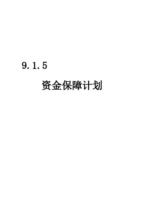 9.1.5资金保障计划