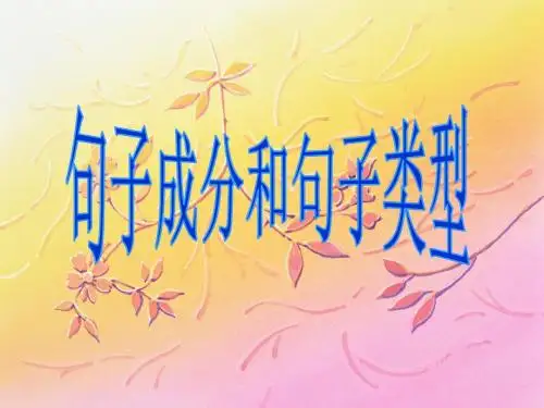 句子成分和句子类型