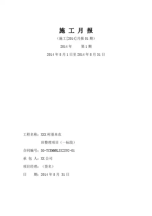土地整理项目施工月报
