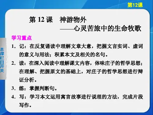 名师精编--神游物外 同步课件(语文版必修5)A