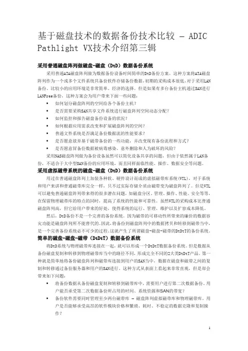 基于磁盘技术的数据备份技术比较