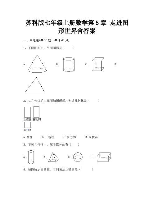 (突破训练)苏科版七年级上册数学第5章 走进图形世界含答案