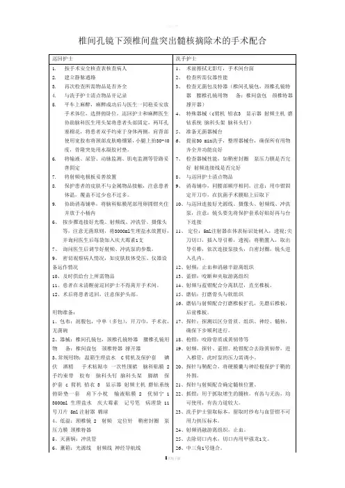 椎间孔镜 手术配合流程