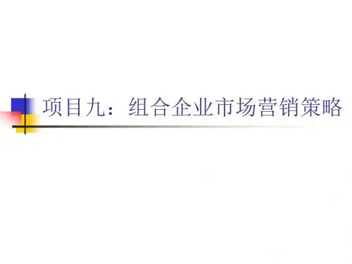 《现代企业管理》项目九：组合企业市场营销策略