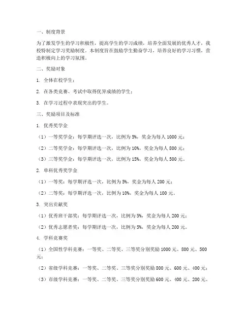 学校学习奖励制度