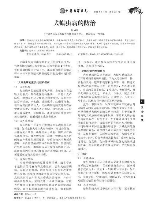犬螨虫病的防治