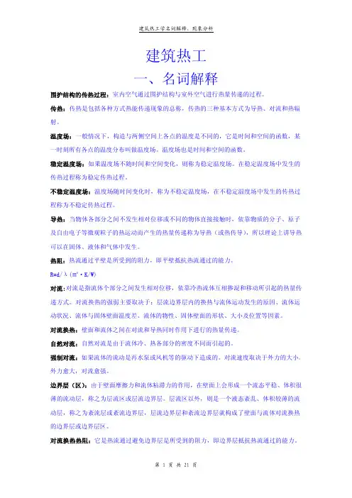 建筑热工必背知识点
