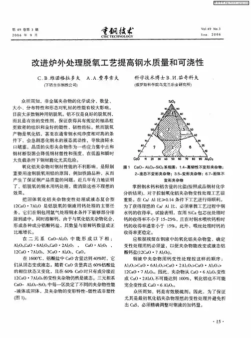 改进炉外处理脱氧工艺提高钢水质量和可浇性