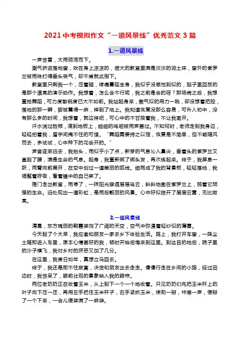 2021中考模拟作文“一道风景线”优秀范文3篇
