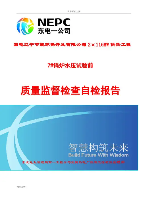 锅炉的水压试验前监检自检报告材料的