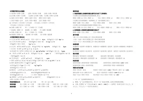 小学数学常用公式集锦