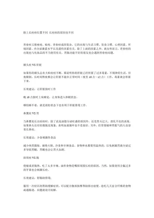 中医理论分析脸上长痘痘的原因和五脏的关系