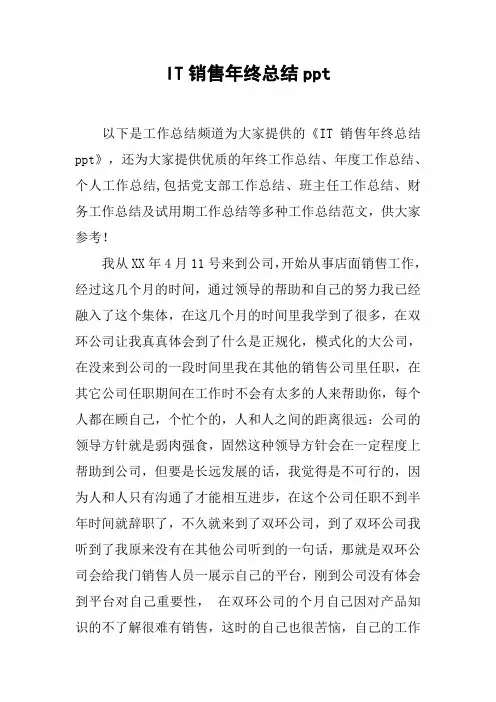 IT销售年终总结ppt_1