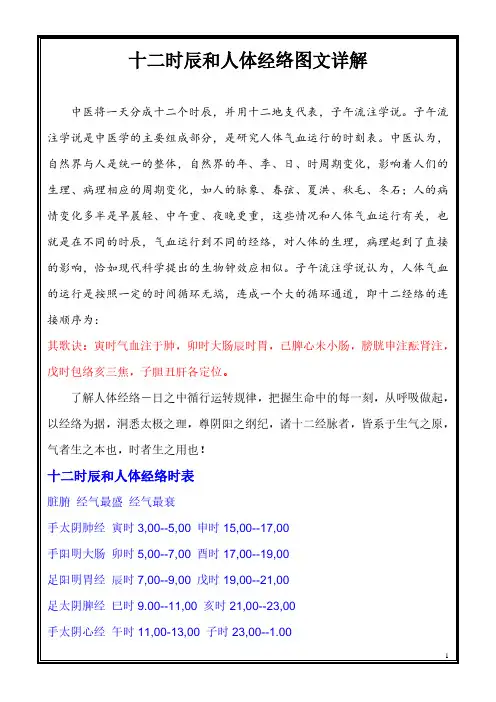 十二时辰和人体经络图文详解