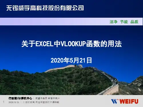 EXCEL中VLOOKUP函数的用法