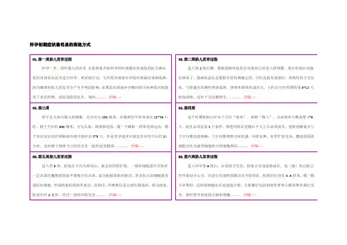 怀孕初期症状最明显的表现方式