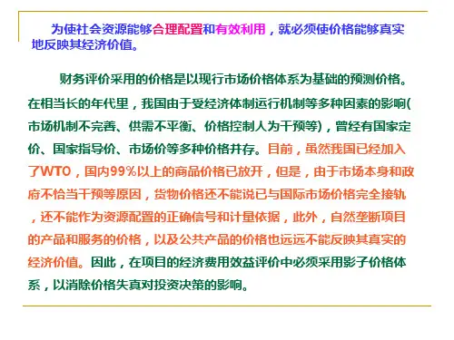 第八章国民经济效益评价