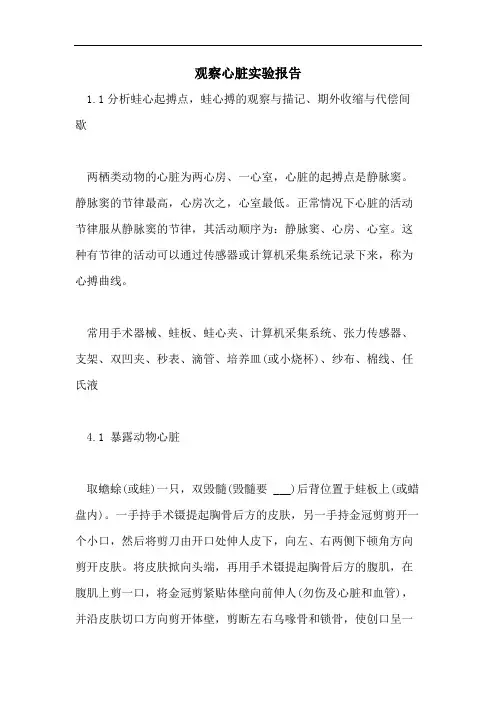 2021年观察心脏实验报告