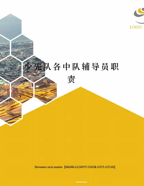 少先队各中队辅导员职责