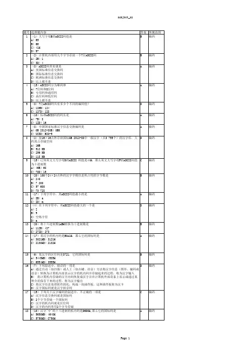 计算机选择题库