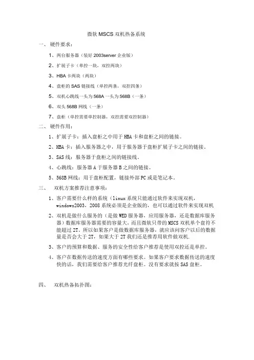 双机热备