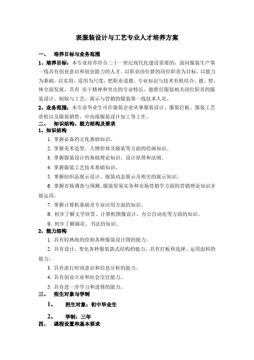 服装人才培养方案