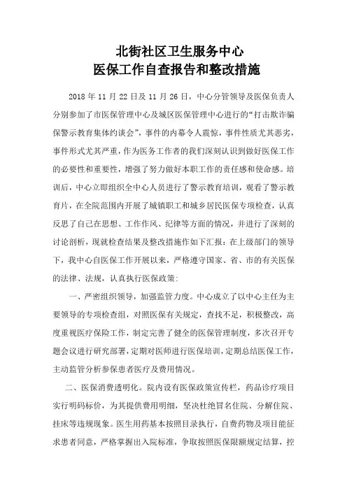 医保自查报告