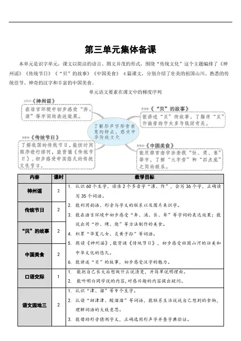 部编版小学语文二年级下册识字1 神州谣【教案】