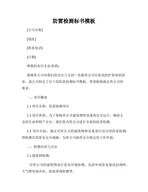 防雷检测标书模板