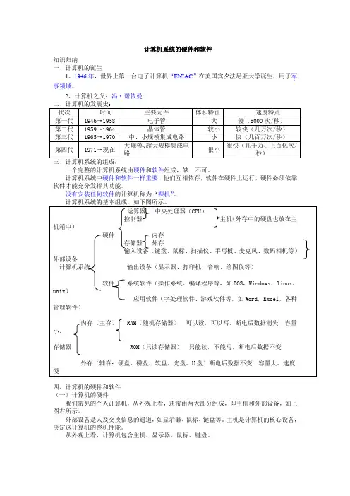 计算机系统的硬件和软件