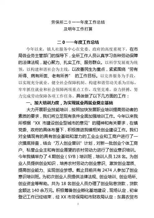 劳动所工作总结