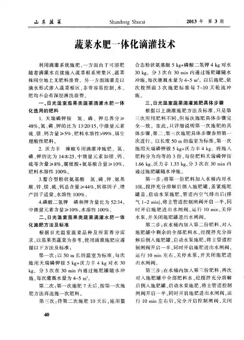 蔬菜水肥一体化滴灌技术