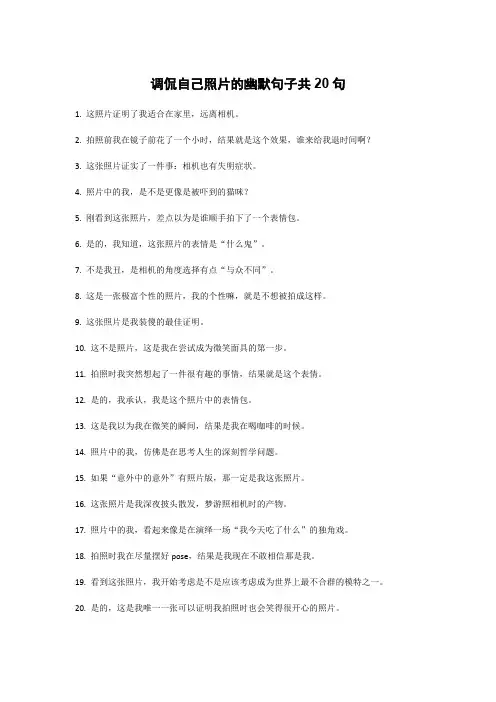 调侃自己照片的幽默句子