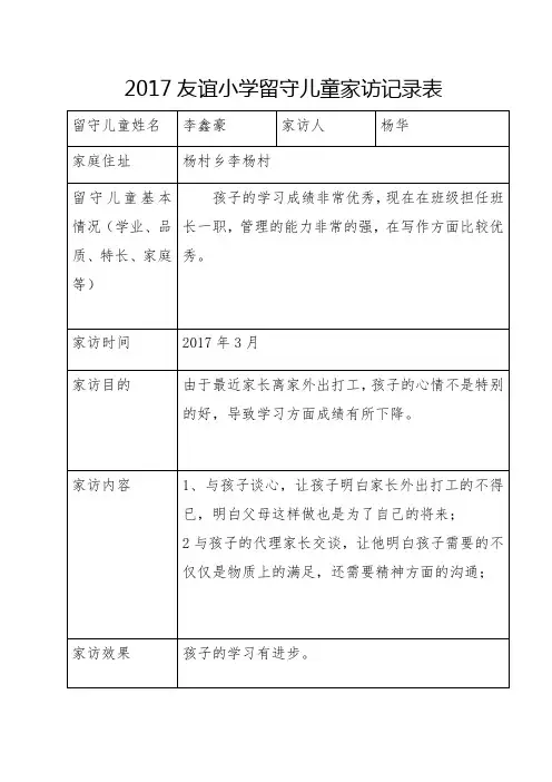 家访记录表 2