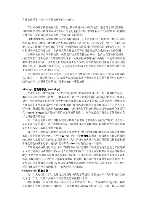 自体心理学小字典