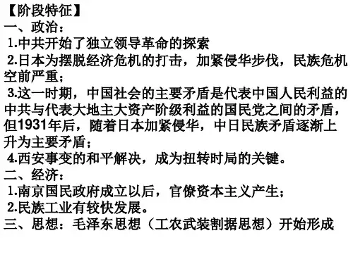 高三历史1927 1937中国近代史(PPT)5-4