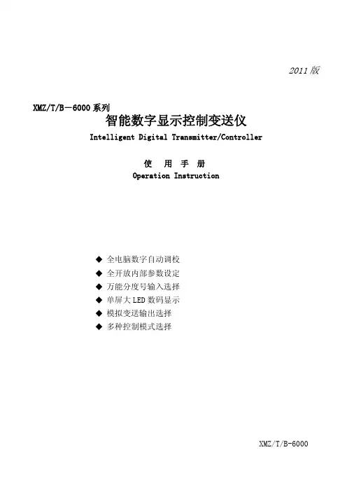 XMZTB-6000系列显示仪表使用说明书