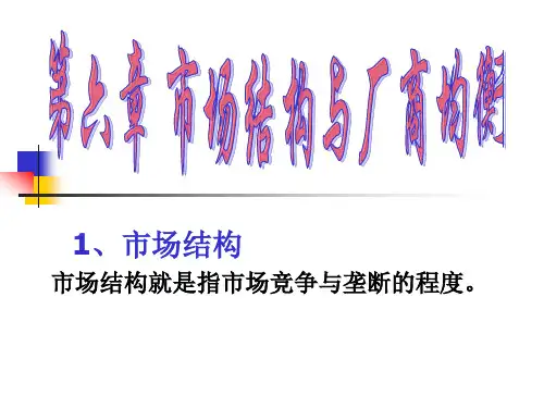 第六章市场结构与厂商均衡(微观经济学-哈工大,周燕)