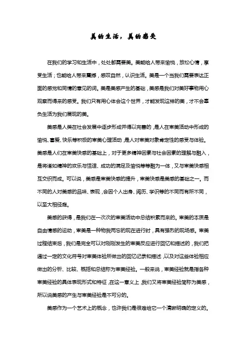美的生活,美的感受