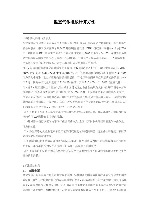 温室气体排放计算方法 2