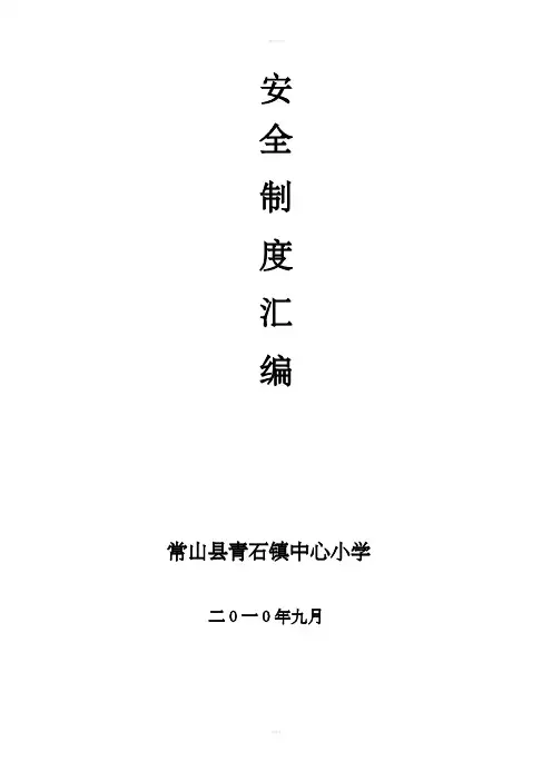 中心小学安全制度汇编