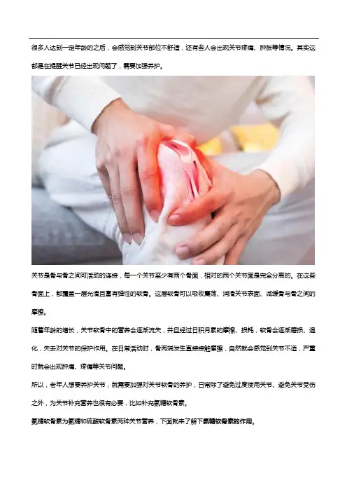 想要养护关节,氨糖软骨素的作用要知道!