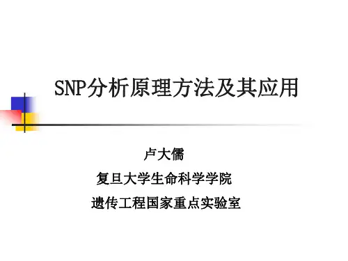 SNP分析原理方法及其应用